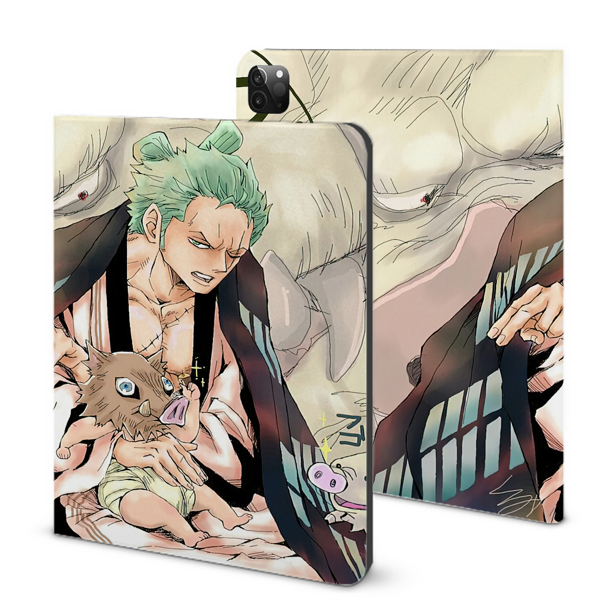 （画像用） ワンピース ONE PIECE IPadケース ペンホルダー付き ブックスタイルデザイン